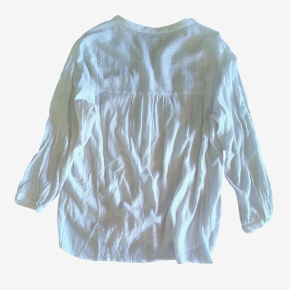 American Eagle 2015 White Crochet Lace Long Sleeve Button Up Shirt XL - Picture 9 of 13